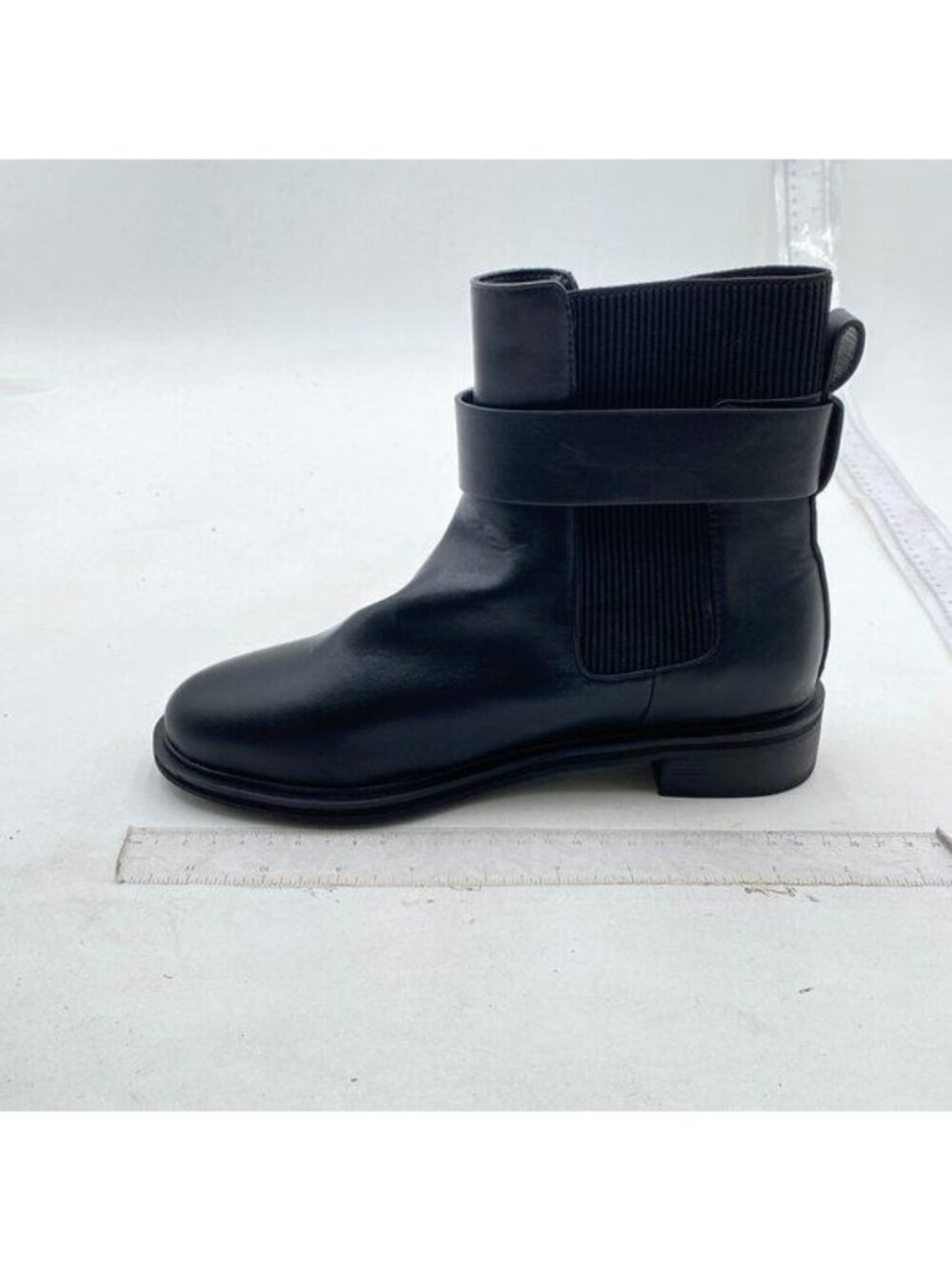 Women's Low Heel Chelsea Ankle Boots Slip On Elastic Fall Booties Shoes Black
